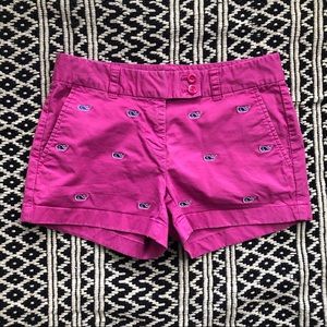 Vineyard Vines Pink Embroidered Shorts Size 2